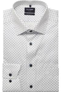 OLYMP Luxor Modern Fit Hemd weiss, Bedruckt