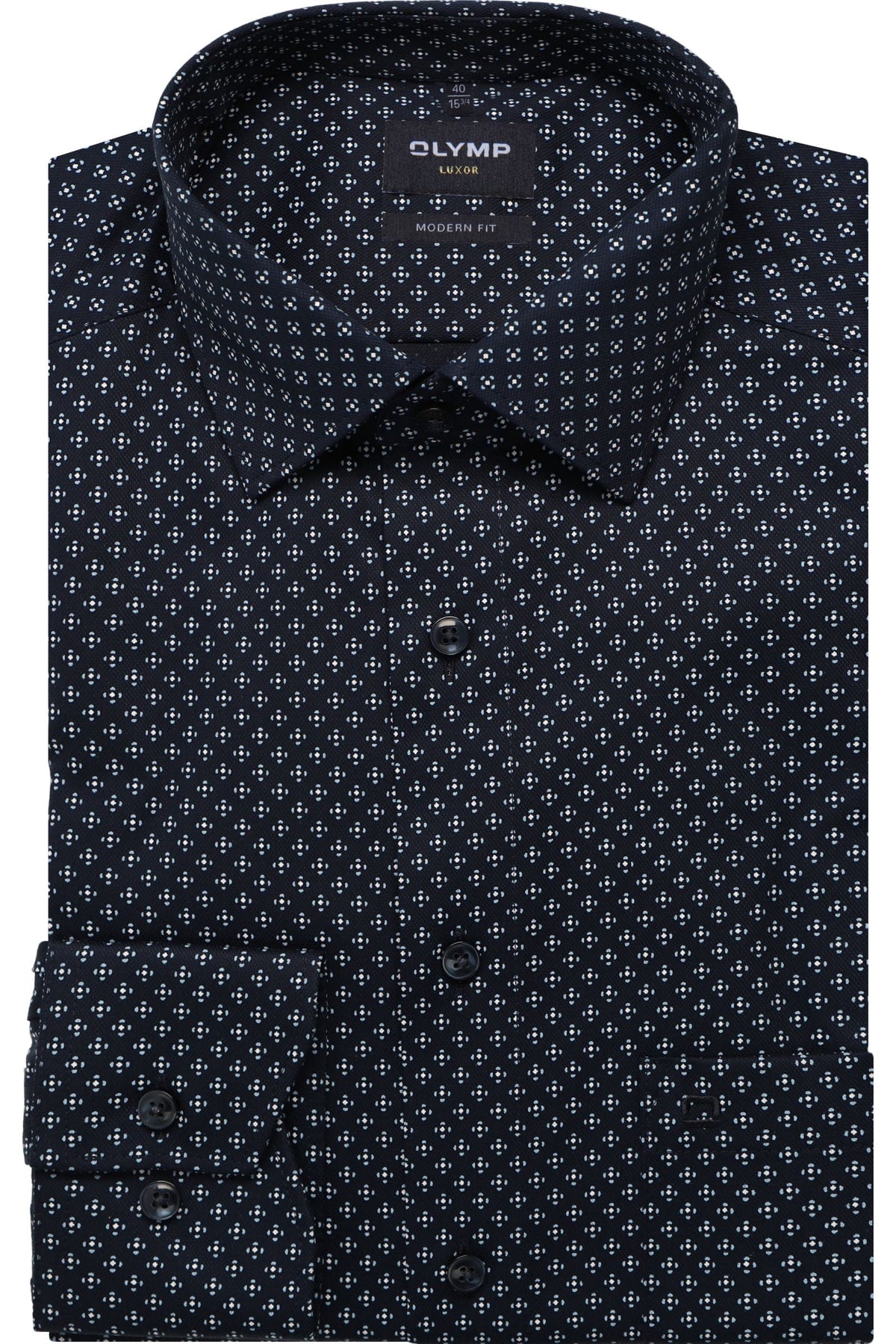 OLYMP Luxor Modern Fit Hemd marine, Bedruckt