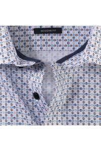 OLYMP Luxor Modern Fit Hemd blau/braun, Gemustert
