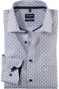 OLYMP Luxor Modern Fit Hemd blau/braun, Gemustert
