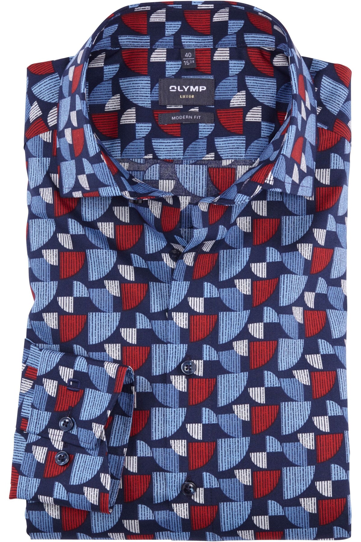 OLYMP Luxor Modern Fit Hemd rot, Gemustert