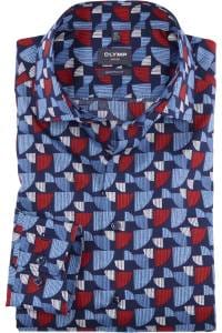 OLYMP Luxor Modern Fit Hemd rot, Gemustert