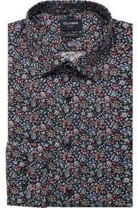 OLYMP Luxor Modern Fit Hemd marine, Bedruckt