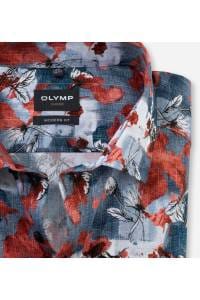 OLYMP Luxor Modern Fit Hemd rot, Gemustert