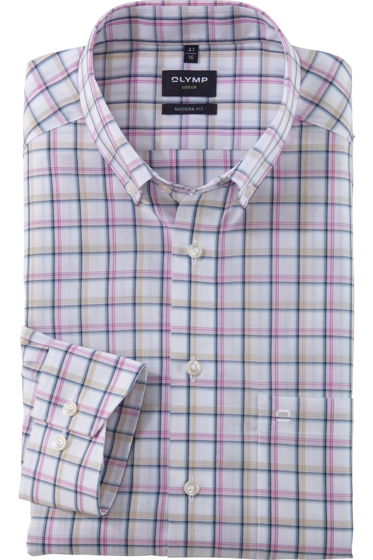 OLYMP Luxor Modern Fit Hemd pink, Kariert