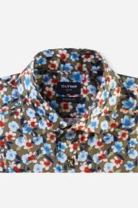 OLYMP Luxor Modern Fit Hemd oliv, Bedruckt