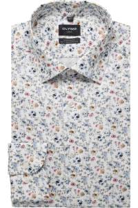 OLYMP Luxor Modern Fit Hemd weiss, Blumen