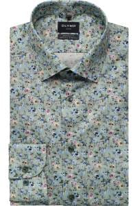 OLYMP Luxor Modern Fit Hemd hellgrün, Blumen