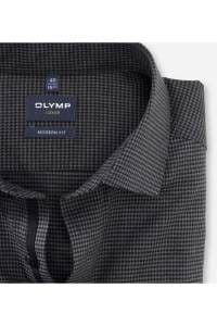 OLYMP Luxor Modern Fit Hemd schwarz, Hahnentritt
