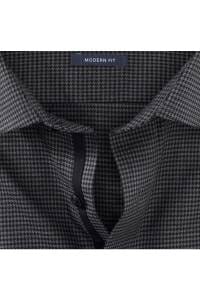 OLYMP Luxor Modern Fit Hemd schwarz, Hahnentritt