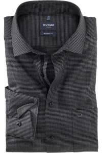 OLYMP Luxor Modern Fit Hemd schwarz, Hahnentritt