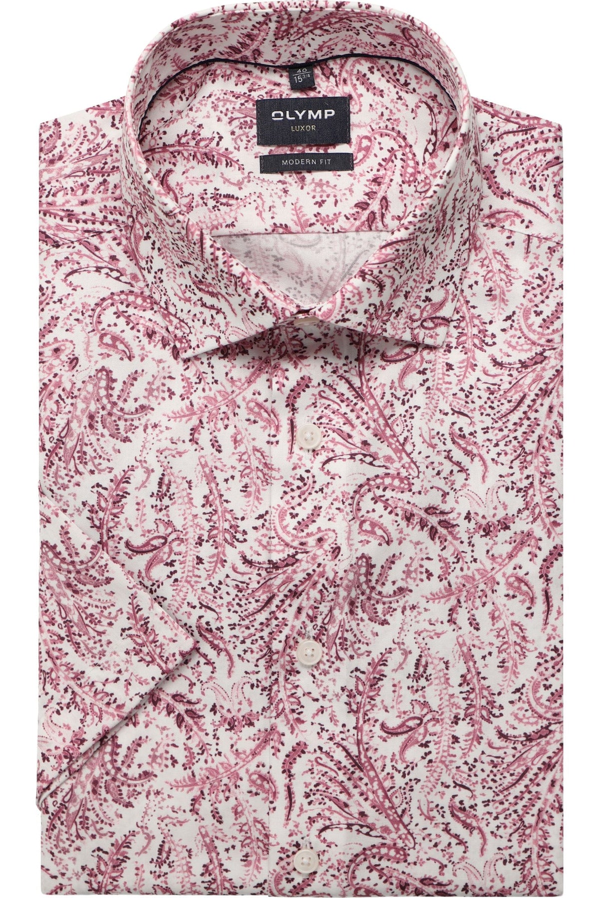 OLYMP Luxor Modern Fit Hemd rot, Bedruckt