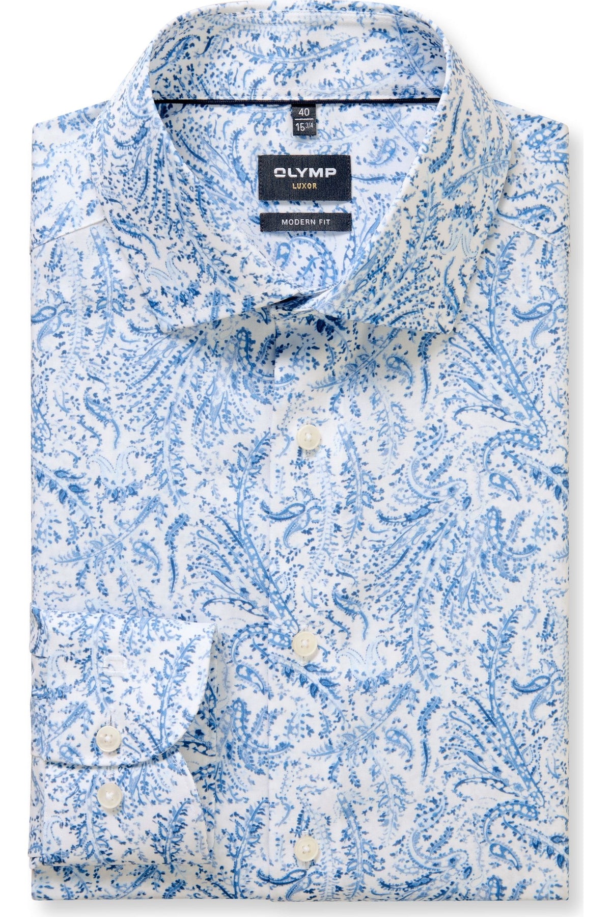 OLYMP Luxor Modern Fit Hemd bleu, Bedruckt