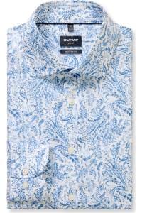 OLYMP Luxor Modern Fit Hemd bleu, Bedruckt