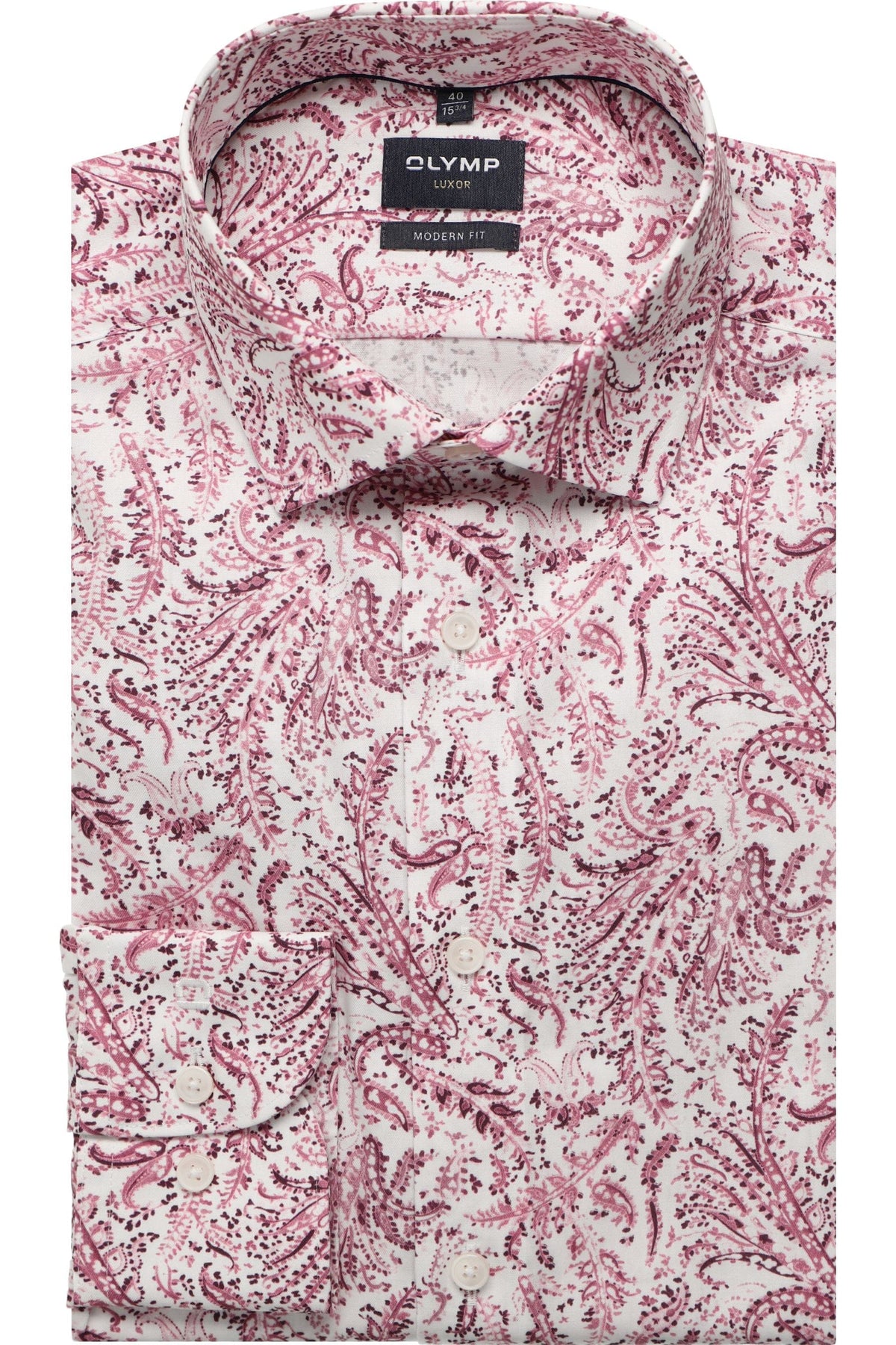 OLYMP Luxor Modern Fit Hemd rot, Bedruckt
