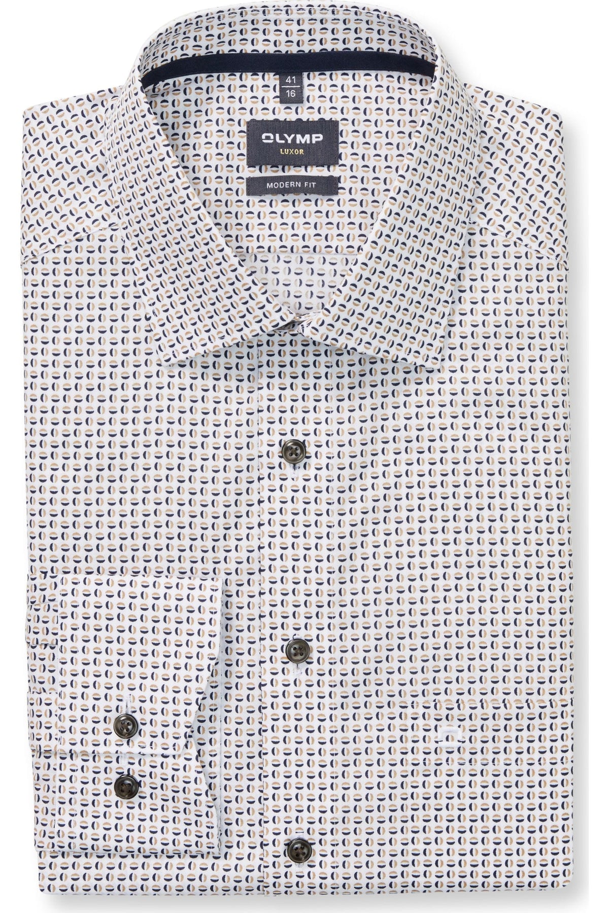 OLYMP Luxor Modern Fit Hemd weiss, Bedruckt