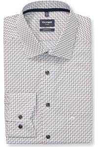 OLYMP Luxor Modern Fit Hemd weiss, Bedruckt