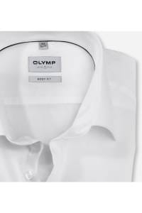 OLYMP Level Five Body Fit Galahemd weiss, Einfarbig