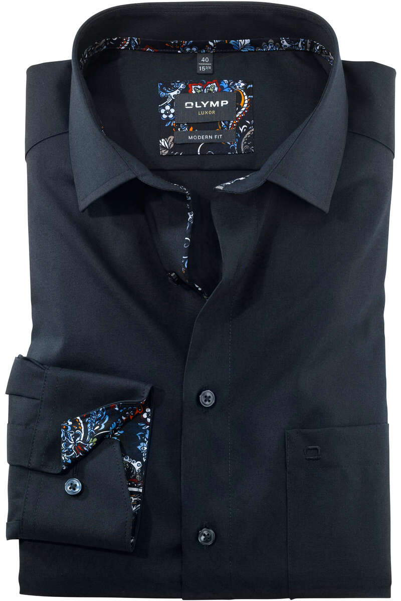 OLYMP Luxor Modern Fit Hemd navy, Einfarbig