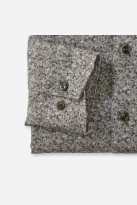 OLYMP Luxor Modern Fit Hemd oliv, Bedruckt
