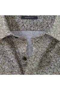 OLYMP Luxor Modern Fit Hemd oliv, Bedruckt
