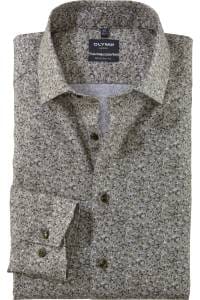 OLYMP Luxor Modern Fit Hemd oliv, Bedruckt