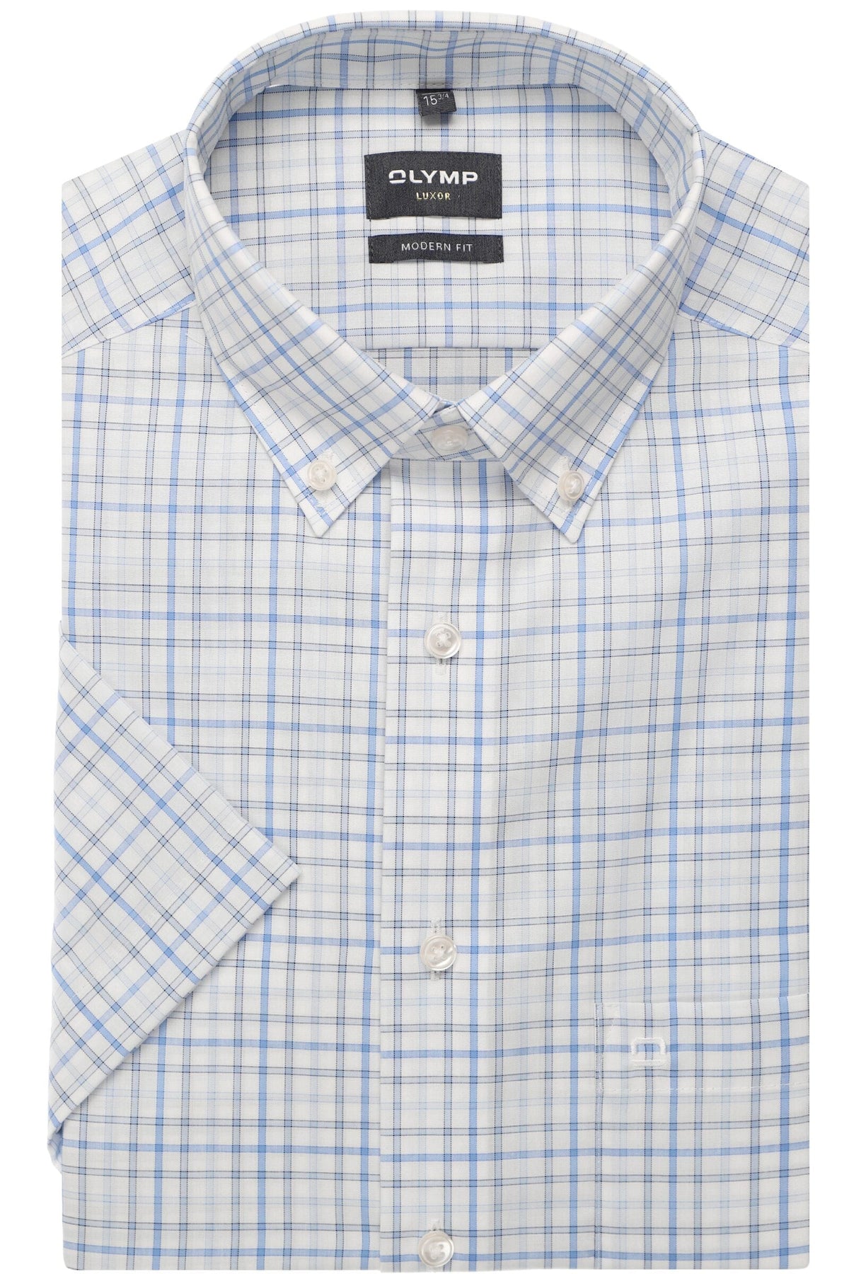 OLYMP Luxor Modern Fit Hemd blau, Kariert