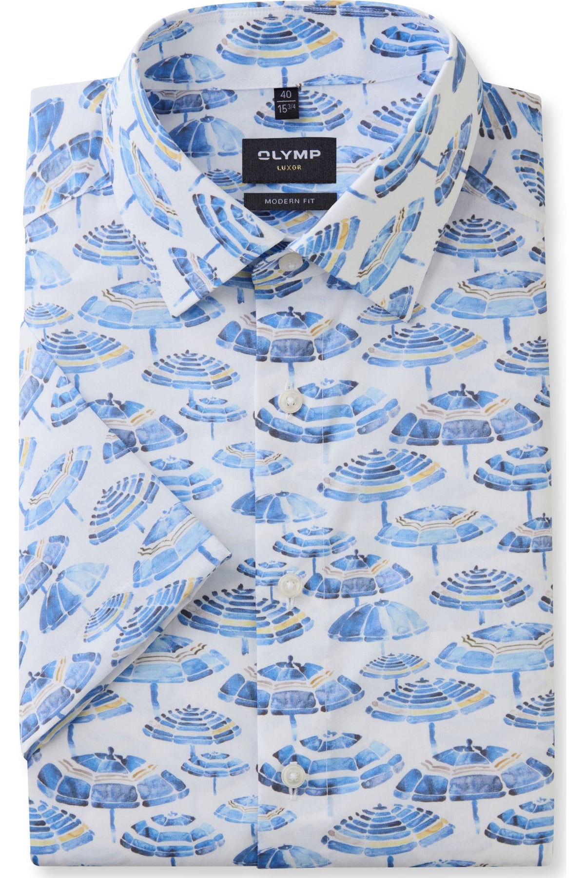 OLYMP Luxor Modern Fit Hemd blau, Bedruckt