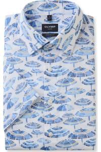 OLYMP Luxor Modern Fit Hemd blau, Bedruckt