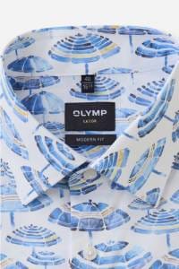 OLYMP Luxor Modern Fit Hemd blau, Bedruckt