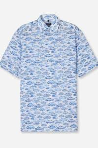 OLYMP Luxor Modern Fit Hemd blau, Bedruckt
