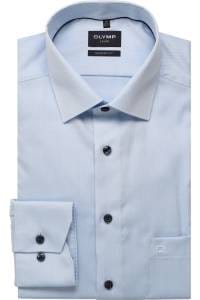 OLYMP Luxor Modern Fit Hemd bleu, Faux-uni