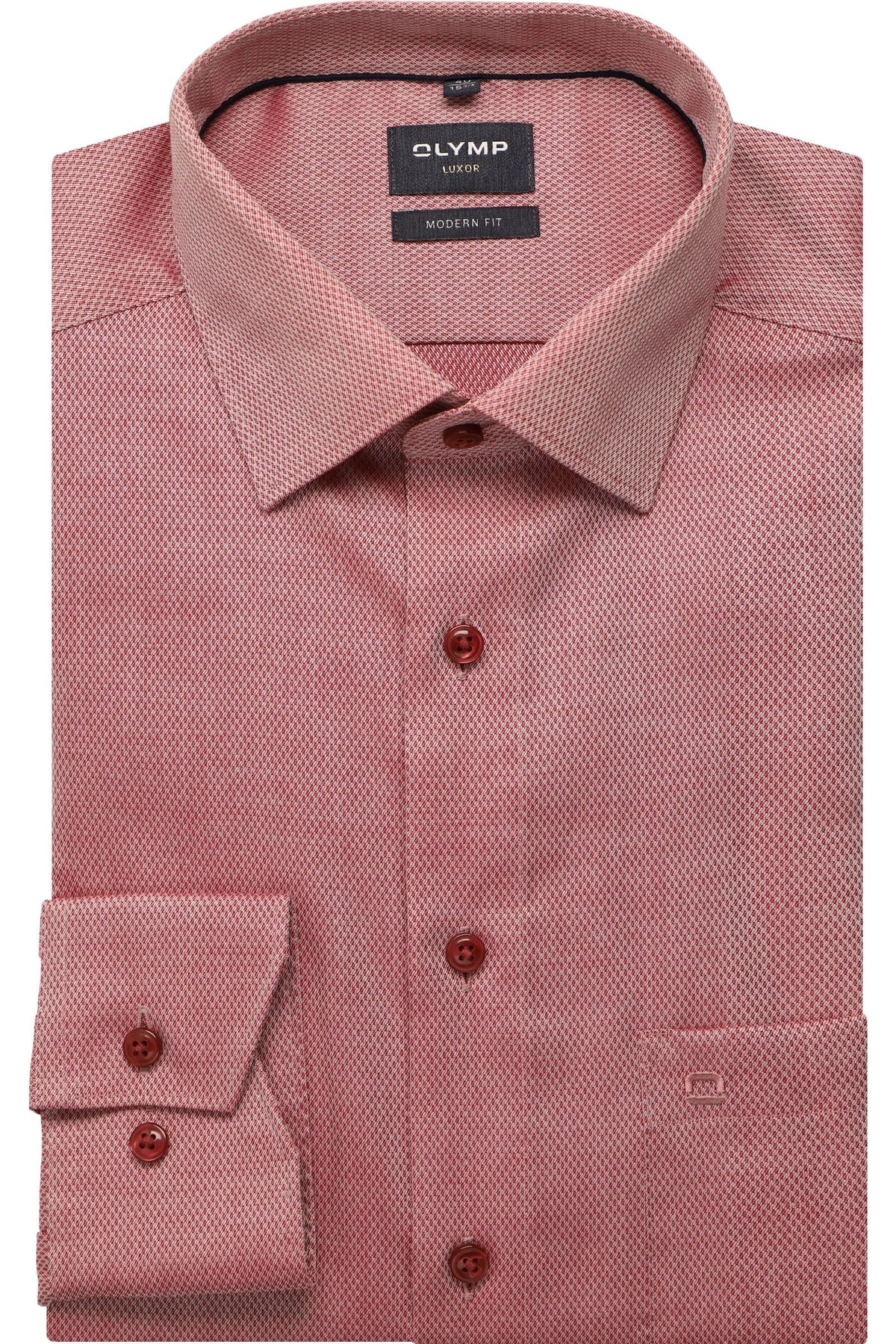 OLYMP Luxor Modern Fit Hemd chianti, Einfarbig