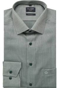 OLYMP Luxor Modern Fit Hemd dunkelgrün, Faux-uni