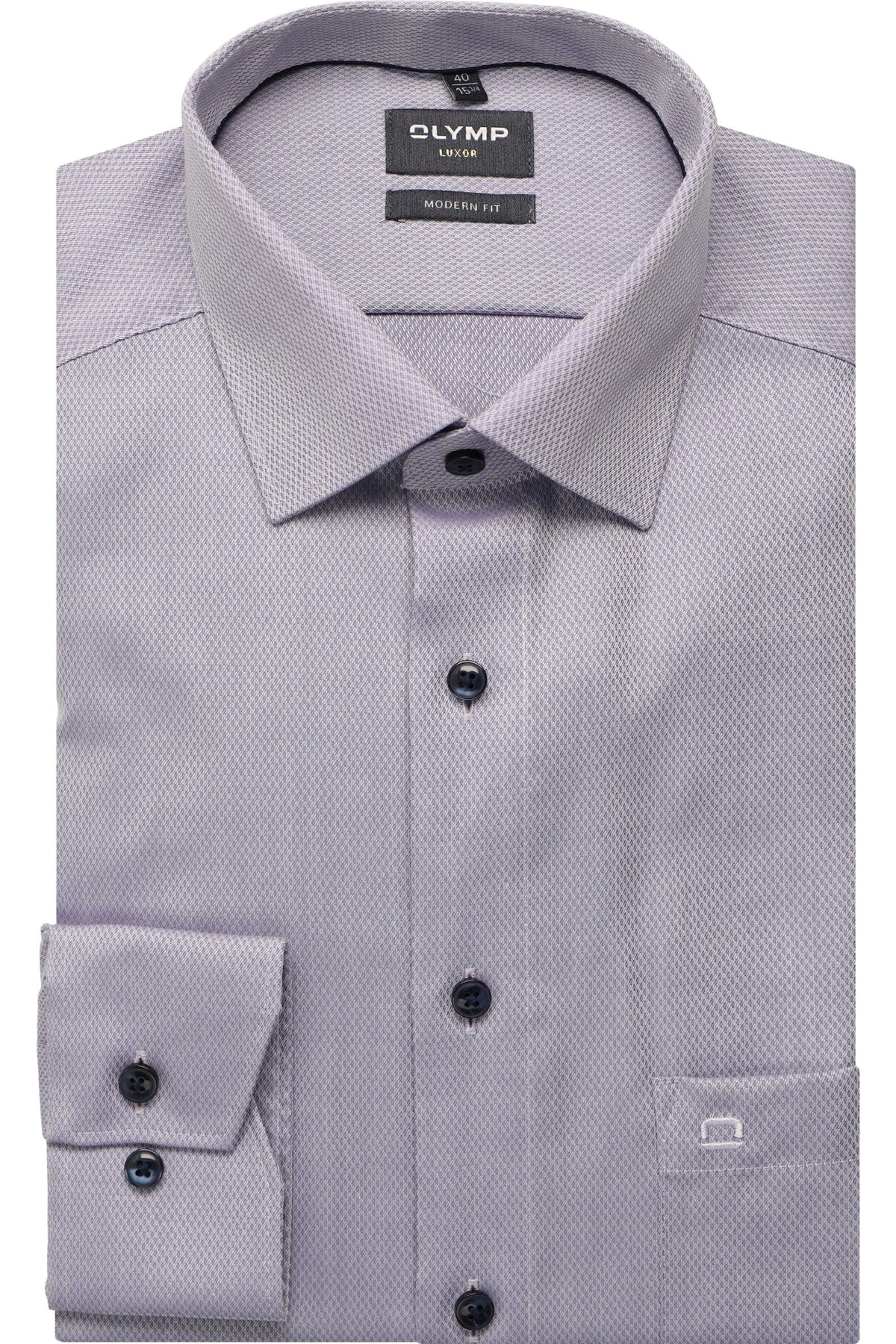 OLYMP Luxor Modern Fit Hemd viola, Faux-uni