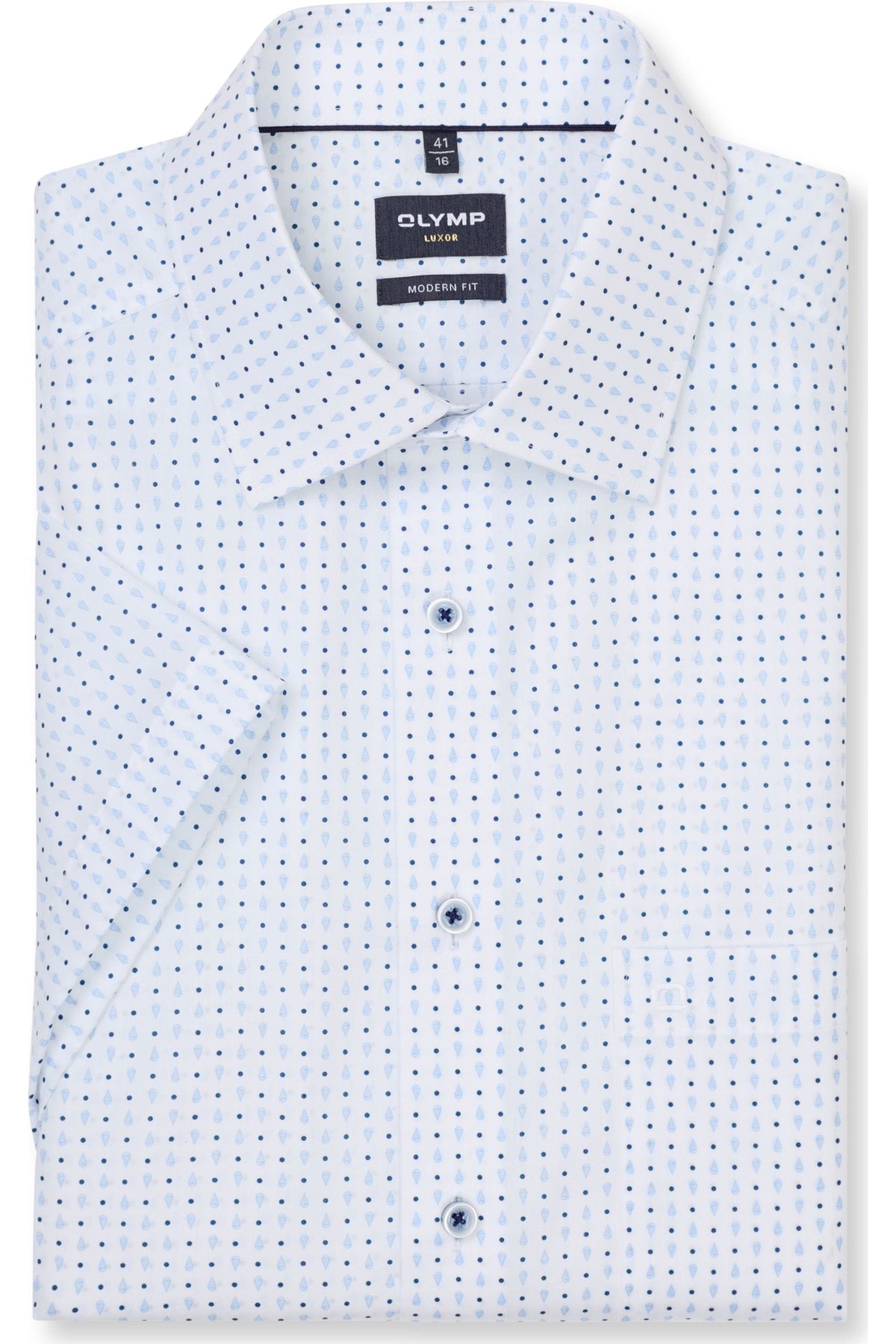 OLYMP Luxor Modern Fit Hemd weiss, Bedruckt