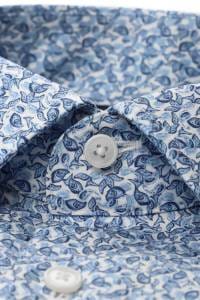 OLYMP Luxor Modern Fit Hemd blau, Bedruckt
