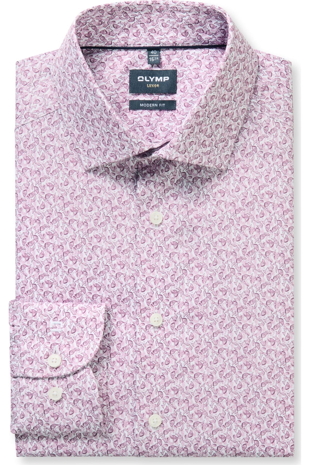 OLYMP Luxor Modern Fit Hemd pink, Bedruckt