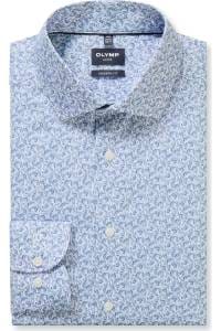 OLYMP Luxor Modern Fit Hemd blau, Bedruckt