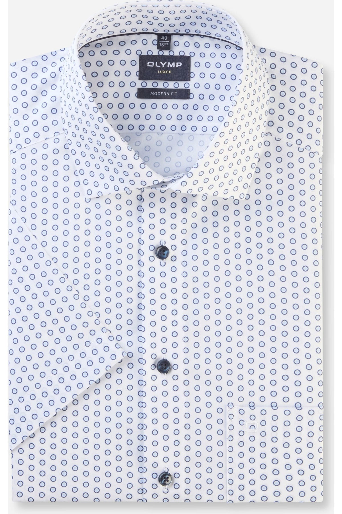 OLYMP Luxor Modern Fit Hemd weiss, Bedruckt
