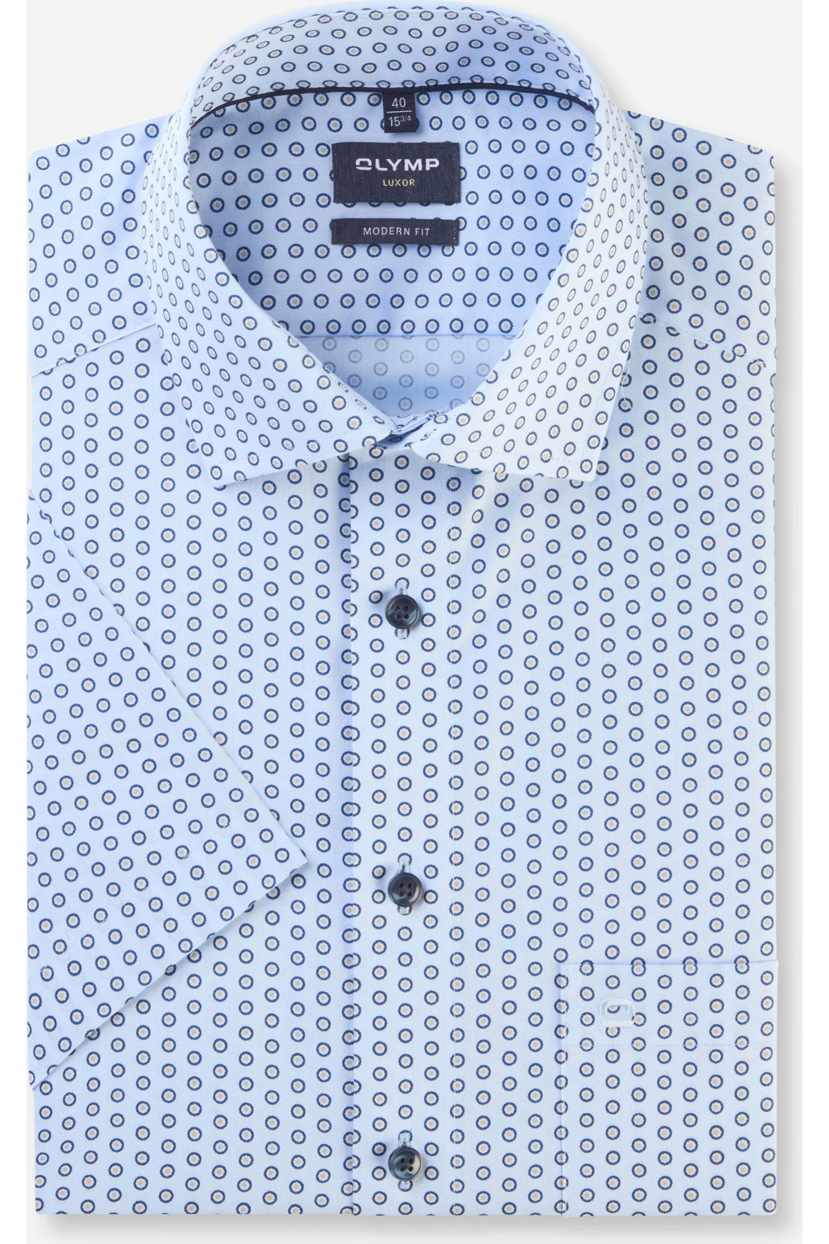 OLYMP Luxor Modern Fit Hemd bleu, Bedruckt
