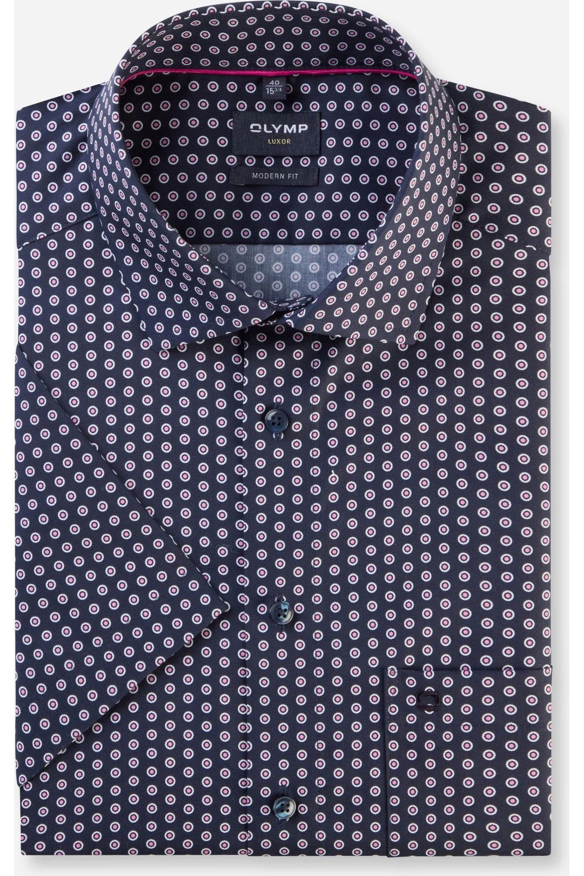 OLYMP Luxor Modern Fit Hemd marine, Bedruckt