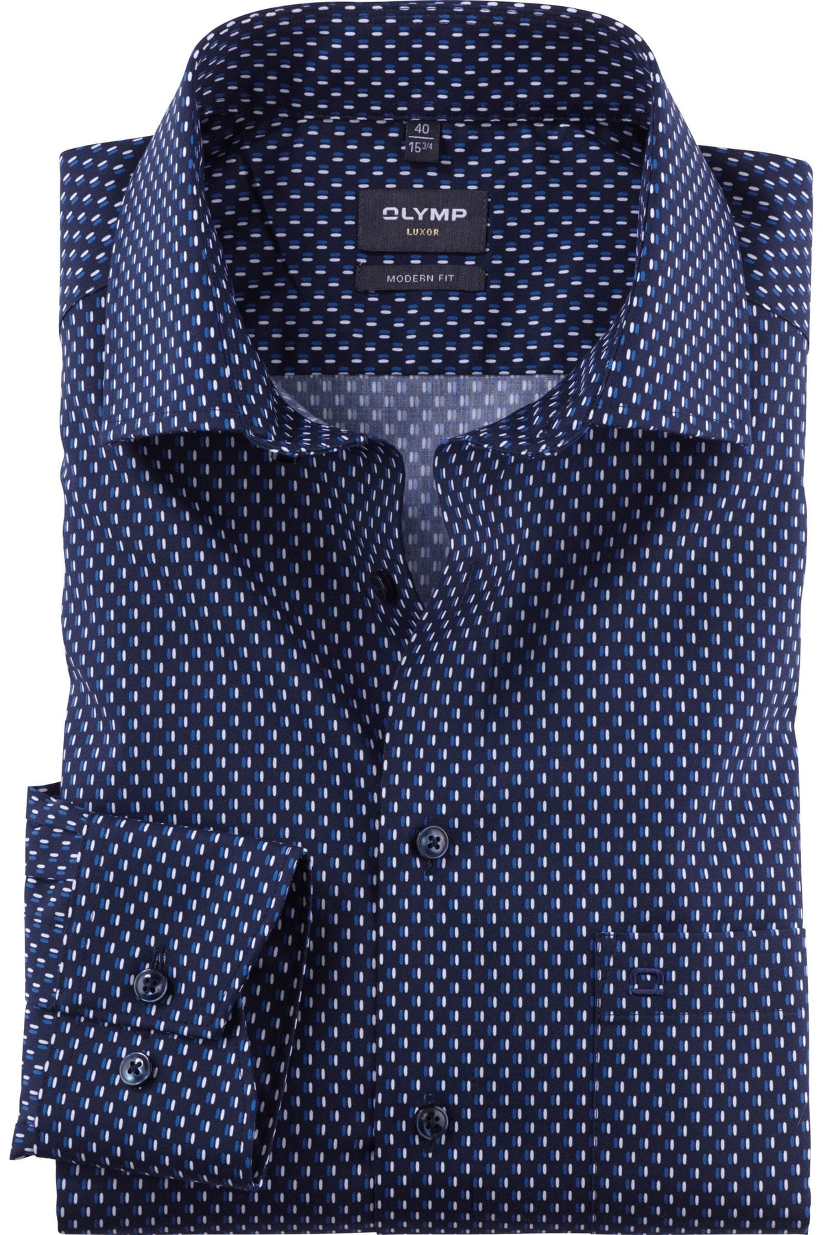 OLYMP Luxor Modern Fit Hemd royal, Bedruckt