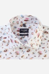 OLYMP Luxor Modern Fit Hemd weiss, Bedruckt