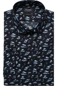 OLYMP Luxor Modern Fit Hemd marine, Bedruckt