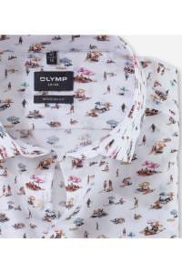 OLYMP Luxor Modern Fit Hemd weiss, Bedruckt