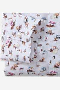 OLYMP Luxor Modern Fit Hemd weiss, Bedruckt