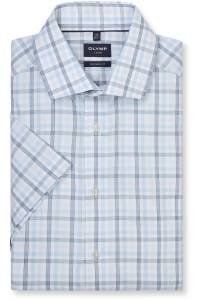 OLYMP Luxor Modern Fit Hemd bleu, Kariert