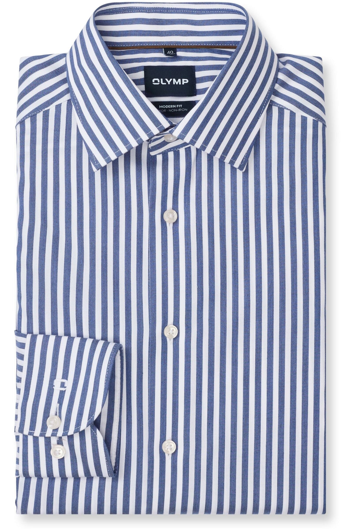 OLYMP Luxor Modern Fit Hemd marine, Gestreift