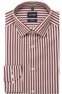 OLYMP Luxor Modern Fit Hemd bordeaux, Gestreift